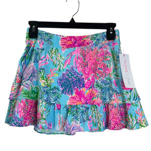 Lilly Pulitzer Cascadia Skort Celestial Blue Cay to My Heart Women's XS NWT